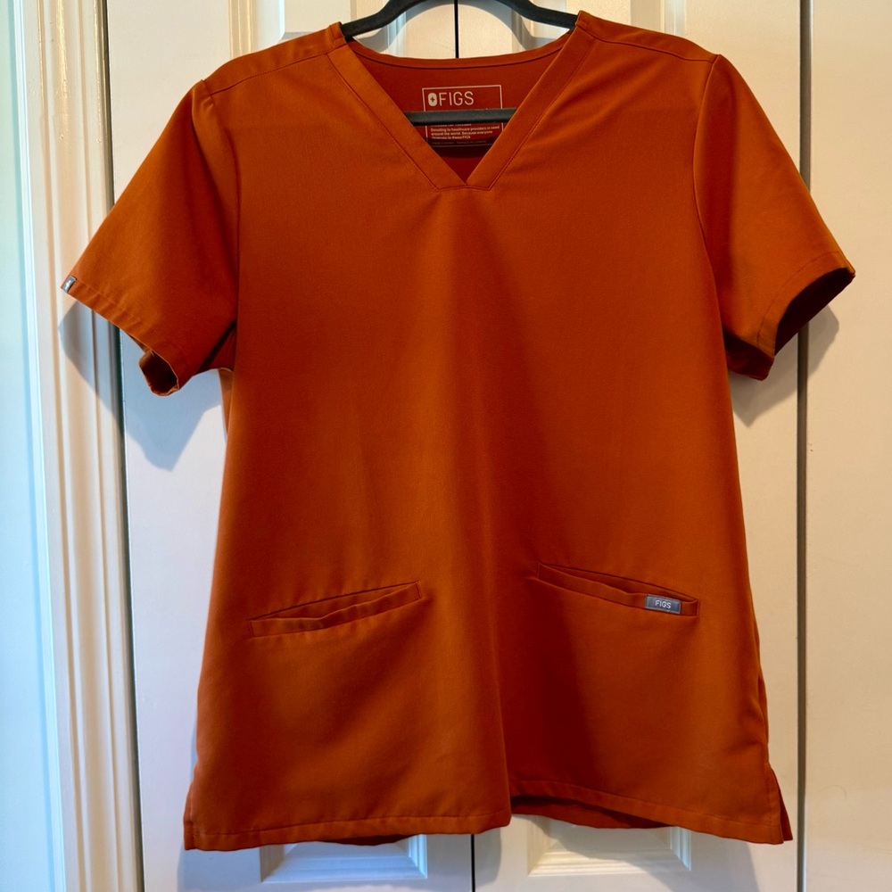 Figs Women's Top in Rust Orange